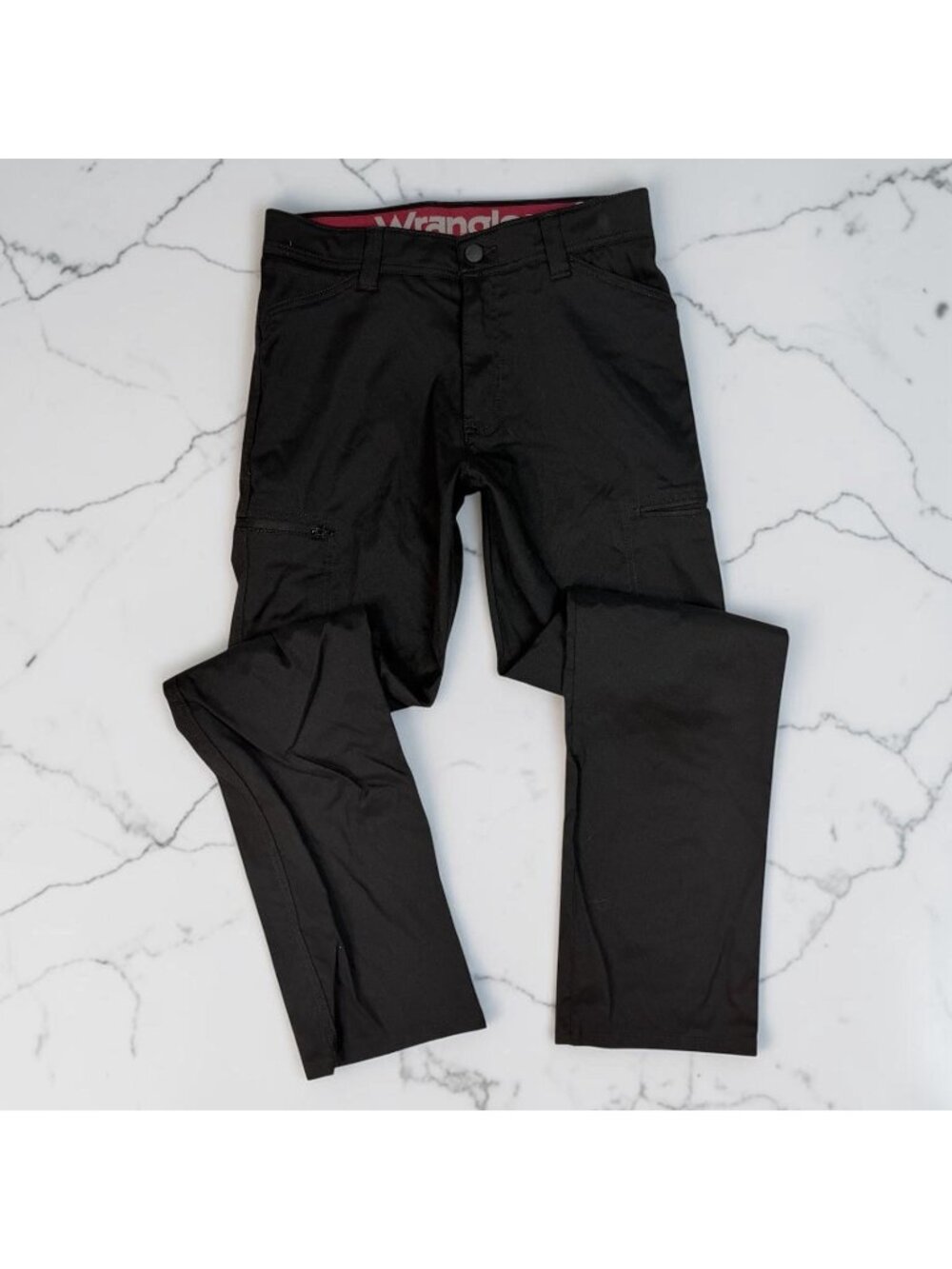 Wrangler Outdoor All Terrain Pants Size 30x30 Mens Black Cargo Pockets UPF 50+